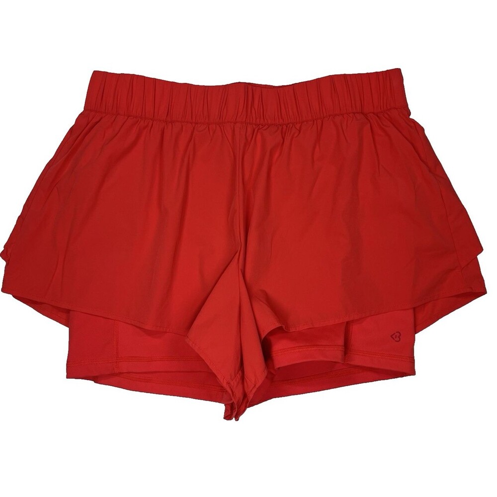 Blogilates Red Ruffle Active Athletic Shorts Womens Sz Large